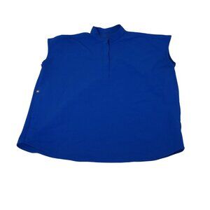 Figs Rafaela Blue Sleeveless Mandarin Collar Scrub Top Women Size S Pockets